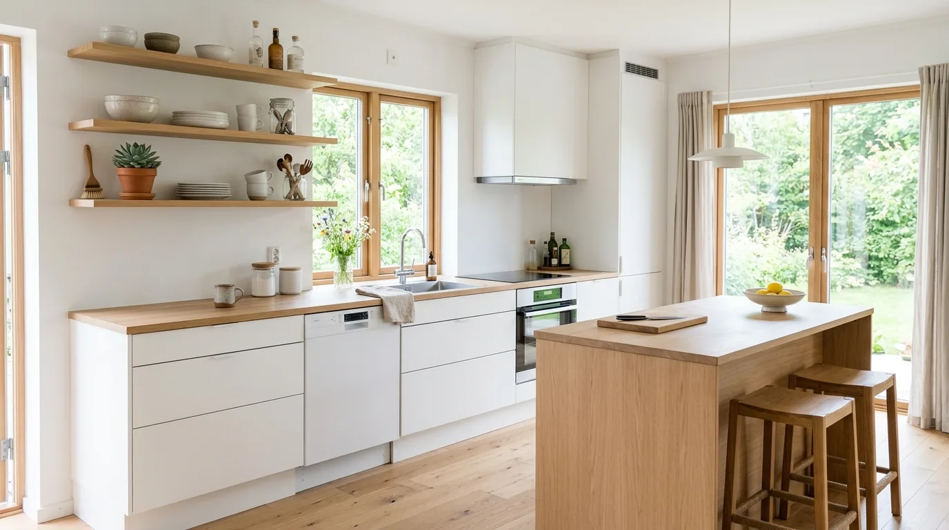 Use backsplash texture to add depth inspiration for a bright white kitchen.